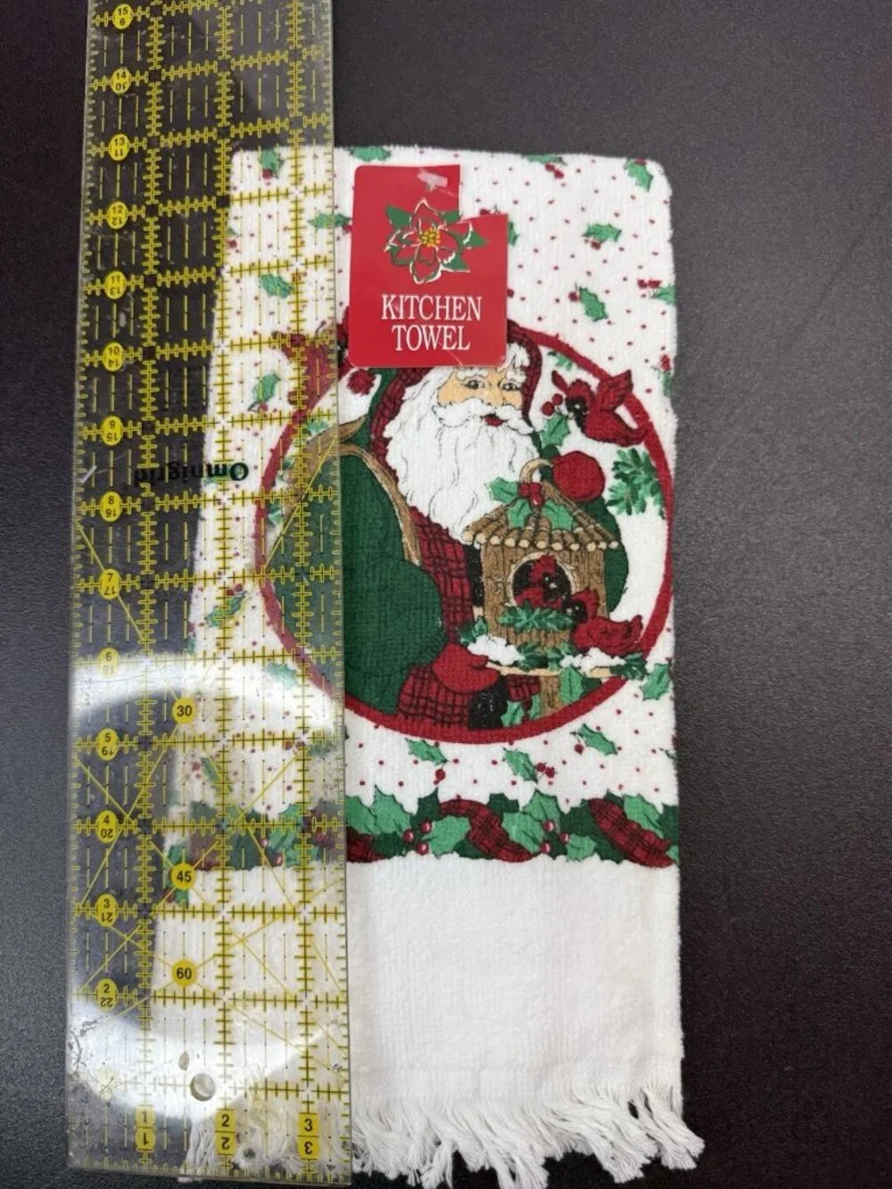 Vintage Kitchen Towel Christmas Santa With Cardinals Cotton Dish Towel Walmart
